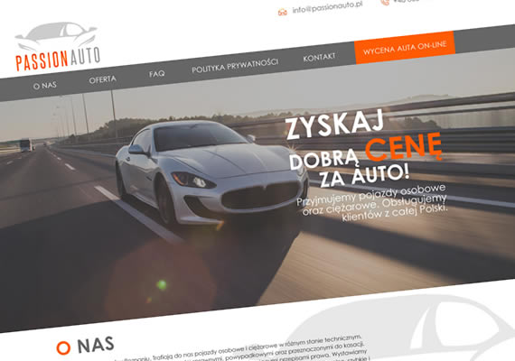 Projekt strony.<br>
www.emka-design.pl/passionauto